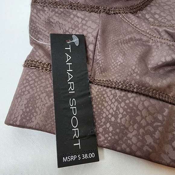 Tahari Sports Bra Brown Snakeskin Print Size Small Activewear NWT - Picture 10 of 10